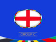 England flag for 2024 European football tournament, national team sign.