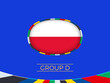 Poland flag for 2024 European football tournament, national team sign.
