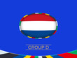 Netherlands flag for 2024 European football tournament, national team sign.