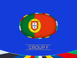 Portugal flag for 2024 European football tournament, national team sign.