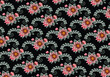 Floral pattern full color isolated on black background for background design.