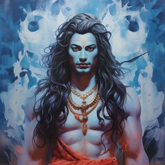 illustration of shiv lord wallpaper full hd wallpapers in the style, Generative ai