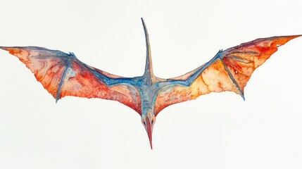 Wall Mural - clipart vector illustration of a flying dinosaur, pterodactyl.