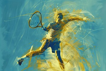 Wall Mural - Abstract tennis player