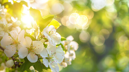 Canvas Print - Blooming flowers background