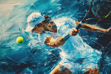 Wall Mural - Abstract tennis player