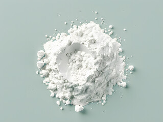 Wall Mural - White powder top view pile  isolated on background