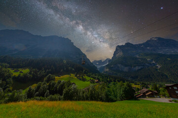 Wall Mural - Famous village Grindelwald in swiss alps 