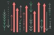 vector arrows from upward growth flat design