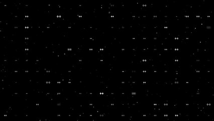 Poster - Template animation of evenly spaced dumbbell symbols of different sizes and opacity. Animation of transparency and size. Seamless looped 4k animation on black background with stars