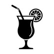 Cocktail or mocktail drink icon symbol. vector illustration