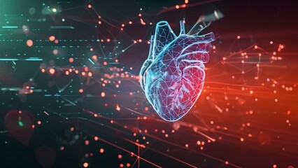 Aufkleber - Futuristic Digital Representation of a Human Heart in Virtual Space