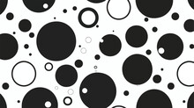Seamless Pattern. White Background With Black Circl