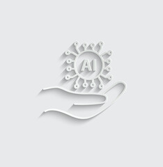Fototapete - ai icon vector Artificial intelligence icon logo