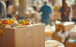 © melhak - Cardboard Box Filled With Canned Goods and Nonperishable Food - Emergency Food Stock, Humanitarian Aid, SNAP Assistance Program.