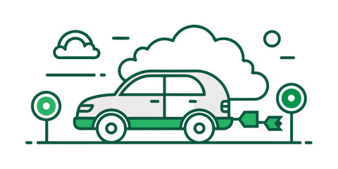  The concept of carbon dioxide emissions from automobiles. CO2