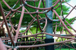 Rope net playground close-up detail