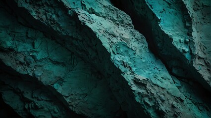 Poster - jade green to turquoise blue gradient color rough grunge rock texture close-up background from Generative AI