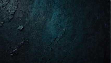 Poster - navy blue to dark teal gradient color rough grunge rock texture close-up background from Generative AI