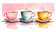 Beautiful teatime art with copy space