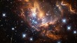 distant galaxies and star clusters background