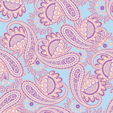 Fototapeta Dinusie - seamless paisley pattern. Colorful vector background