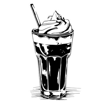 Black and white Coffee Cup Isolated on White
