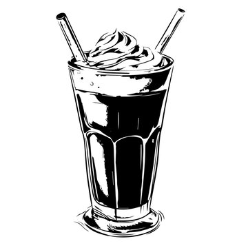 Black and white Coffee Cup Isolated on White