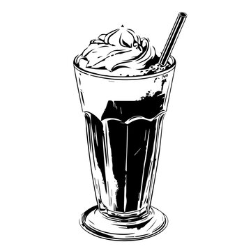 Black and white Coffee Cup Isolated on White