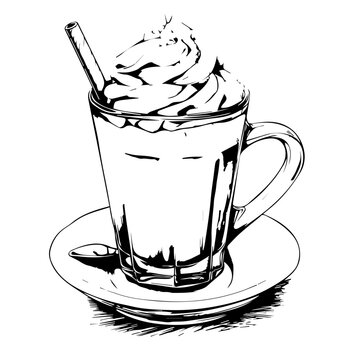 Black and white Coffee Cup Isolated on White