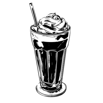 Black and white Coffee Cup Isolated on White