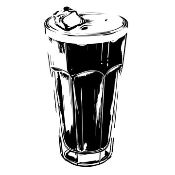 Black and white Coffee Cup Isolated on White