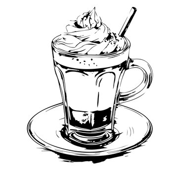 Black and white Coffee Cup Isolated on White