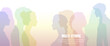Silhouette of profile group of men and women of different culture. Diversity of multi-ethnic and multi-racial peoples.