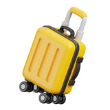 Fototapeta Londyn - Yellow Luggage or Travel Suitcase isolated. Travel holidays and vacation icon concept. 3d illustration