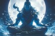 A cinematic photo of lord shiva meditating