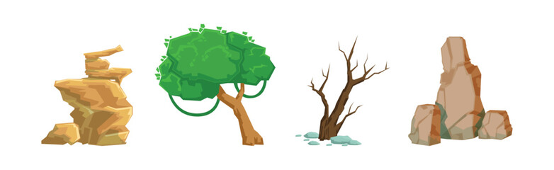 Poster - Forest Element and Outdoor Environment Object Vector Set