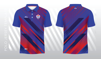 Wall Mural - blue red polo sport shirt sublimation jersey template