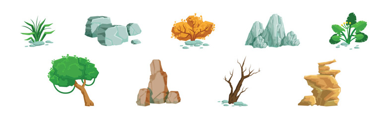 Poster - Forest Element and Outdoor Environment Object Vector Set