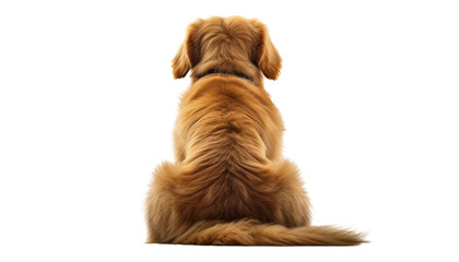 Wall Mural - sitting dog back view isolated on transparent background cutout