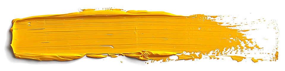 Wall Mural - yellow stroke of paint texture isolated on white background