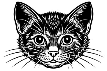 cat head silhouette vector art illustration