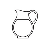 Fototapeta Pokój dzieciecy - Glass jug of water icon isolated on white background. Vector illustration.