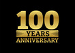 100 years logo or icon. 100th anniversary golden badge. Birthday celebrating, jubilee emblem design with number twenty. Vector illustration.