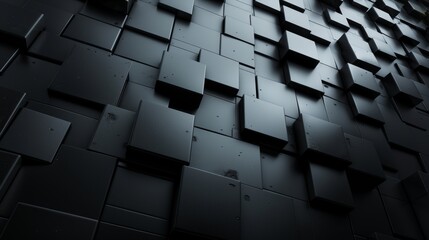 Aufkleber - This digital interior background has a square relief pattern, creating an abstract dark shining effect