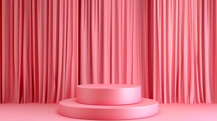 Aufkleber - Luxury podium backdrop for product display. 3D pink background.