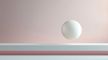 Leinwandbilder - A beautiful fashion background with floating white spheres for displaying cosmetics. 3D rendering.
