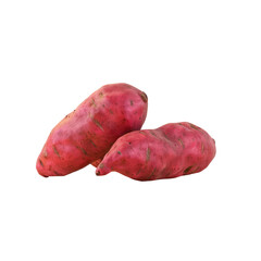 Wall Mural - Two red sweet potatoes on a Transparent Background