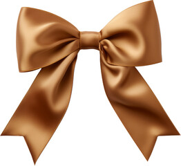 Wall Mural - brown ribbon bow isolated on white or transparent background,transparency 