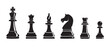 © Helen - Set of chess vector icons. Black silhouette with chess. King, queen, pawn, horse and rook.